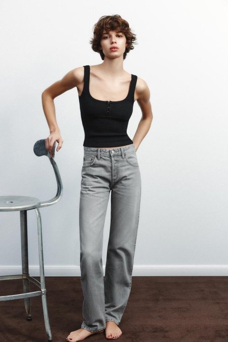 TRF MID-WAIST STRAIGHT-LEG JEANS